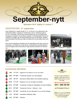 September-nytt - Innerstaden Göteborg