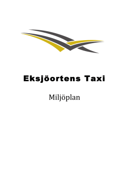 Eksjöortens Taxi Miljöplan