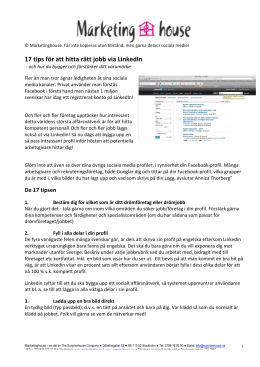 17 tips för att hitta rätt jobb via LinkedIn