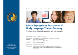 Micro Expressions Practitoner & Body Language Trainer Training