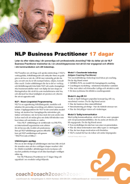 NLP Business Practitioner 17 dagar