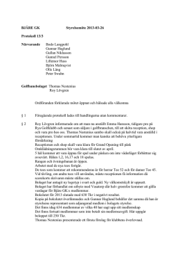 BJÄRE GK Styrelsemöte 2013-03-26 Protokoll 13