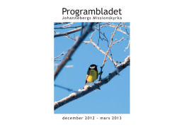 Programbladet dec 2012 – mars 2013