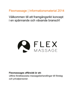 Flexmassage | Informationsmaterial 2014