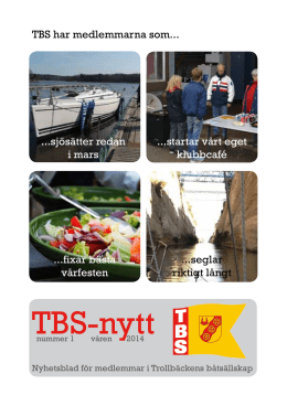 2014 nr 1 TBS-nytt - Trollbäckens båtsällskap