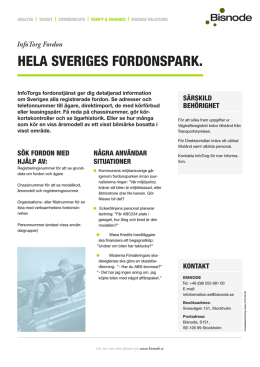 Uppgifter och fakta om alla registrerade fordon i Sverige