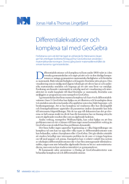 Differentialekvationer och komplexa tal med GeoGebra