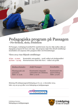 Pedagogiska program p&aring; Passagen