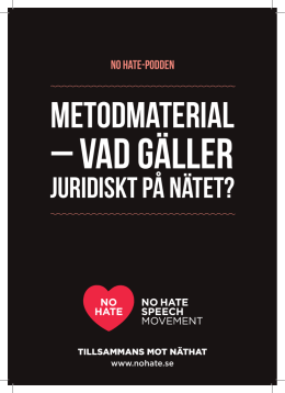 metodmaterial - No Hate Speech Movement