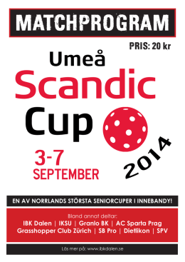 Umeå Scandic Cup_matchprogram_2014