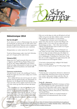 Nyhetsbrev nr 1, juni 2014