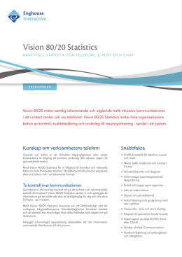 Vision 80/20 Statistics