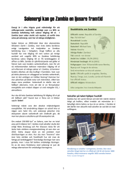 Solenergi kan ge Zambia en ljusare framtid (731 kB, pdf)