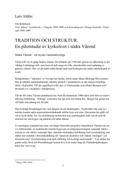 Teol.dr Lars Aldéns artikel "Tradition och struktur"