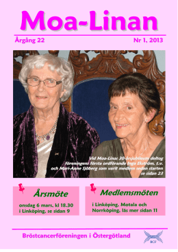 Moa-Linan 1, Medlemstidning 2013