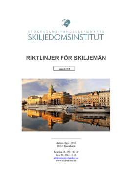 RIKTLINJER FÖR SKILJEMÄN - Stockholms Handelskammares