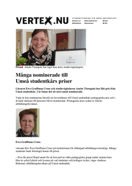 Många nominerade till Umeå studentkårs priser