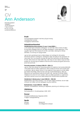 CV Ann Andersson