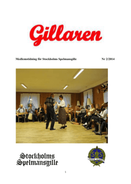 Gillaren nr 2 -2014 - Stockholms Spelmansgille