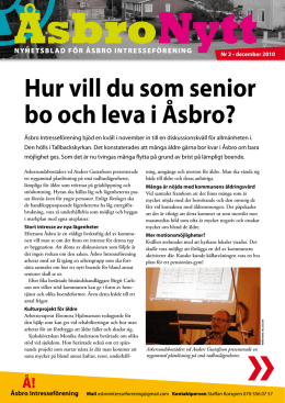 Hur vill du som senior bo och leva i Åsbro?
