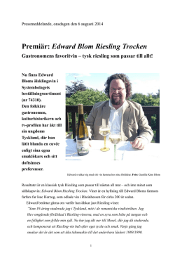 2014-08-06 Edward Blom Riesling Trocken