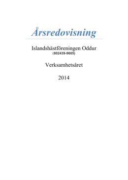 Islandshästföreningen Oddur doc verksamhetsberättelse 2014 och