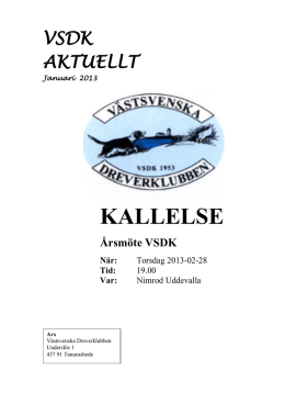 KALLELSE - Svenska Dreverklubben