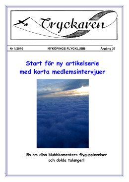 Tryckaren nr 1 /2010 - Nyköpings Flygklubb