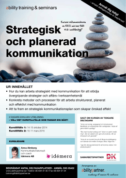 Strategisk och planerad kommunikation