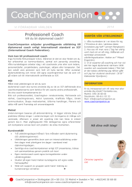 Diplomutbildning i professionell coaching