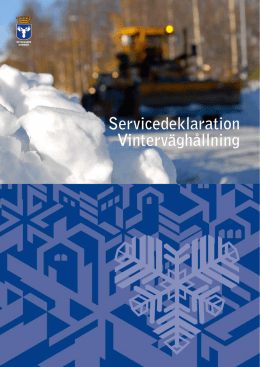 Servicedeklaration Vinterväghållning