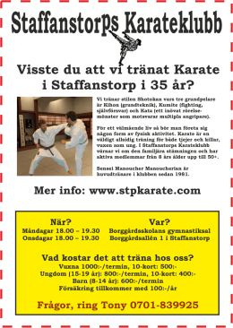 Visste du att vi tränat Karate i Staffanstorp i 35 år?