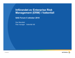 Införandet av Enterprise Risk Management (ERM) i Vattenfall