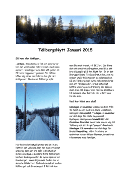 TällbergsNytt Januari 2015
