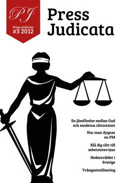 Press Judicata nr 3 2012 - Juridiska Föreningen i Uppsala