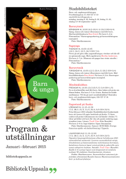 Program & utställningar, Barn & unga, januari−februari 2015