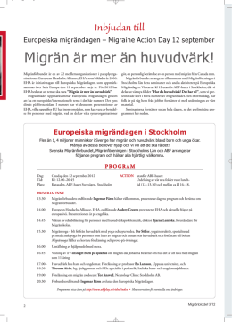 Europeiska Migrändagen - Svenska Migränförbundet