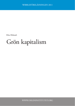 Grön kapitalism - Bertil Ohlininstitutet