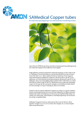 Produktblad SAMedical Copper Tubes