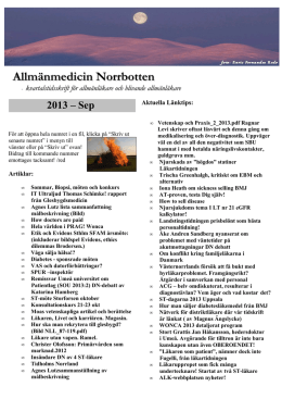 2013 – Sep - Allmänmedicin Norrbotten
