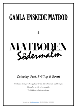 Catering, Fest, Bröllop & Event