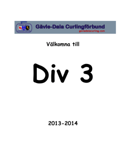 Tävlingsprogram Div III 2013-2014 - Gävle