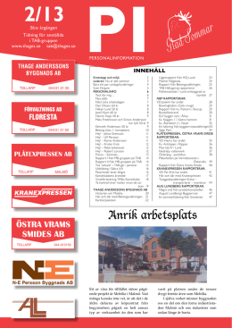 Personalinformation nr 2, 2013 Artikel om Sten F&auml;rgare