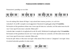 PIANOACKORD NÄRMSTA VÄGEN Pianoackord i grundläge ser ut