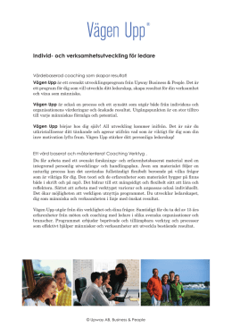 Presentation om Vägen Upp (pdf)