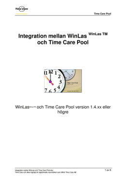 Integration mellan WinLas och Time Care Pool
