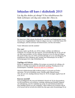 Inbjudan Skiteknikkurs 2015