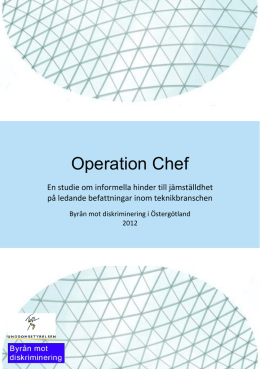 Operation Chef - Byrån mot diskriminering i Östergötland