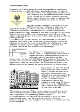 vår historia - Folkrörelsearkivet i Helsingborg
