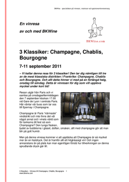 3 Klassiker: Champagne, Chablis, Bourgogne